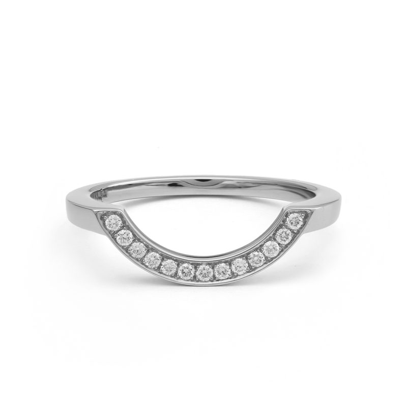 Ring Intrépide grand arc pavée - 18k white gold