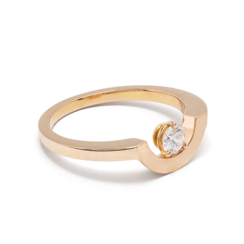 Ring Intrépide petit arc 025ct - 18k rose gold lab grown diamond Loyale Paris 1