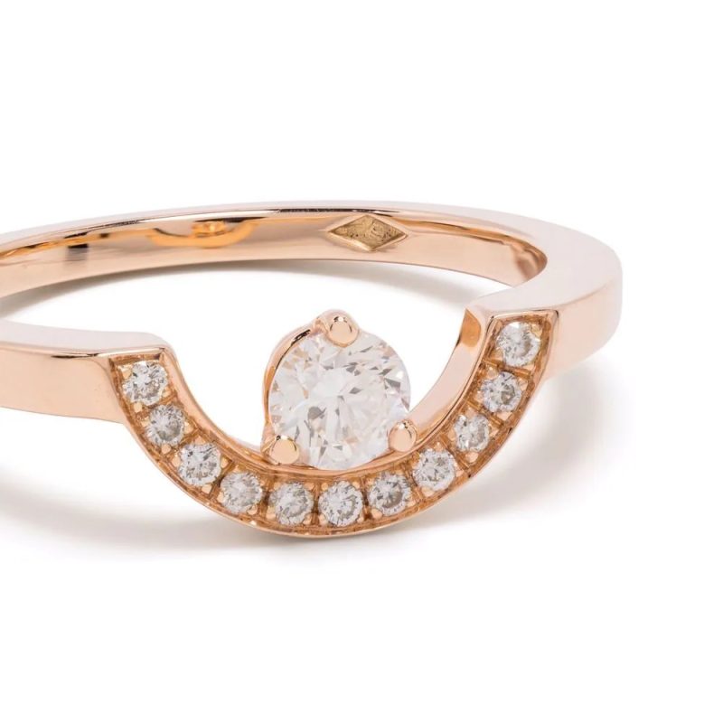 Ring Intrépide petit arc 025ct - 18k rose gold lab grown diamond Loyale Paris 4