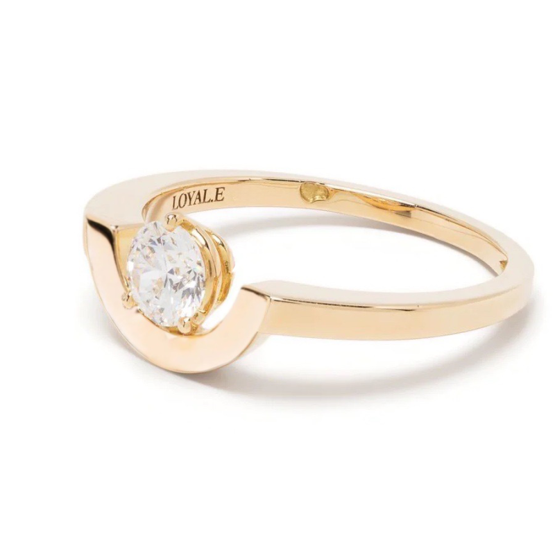 Ring Intrépide petit arc 05ct - 18k yellow gold lab grown diamond Loyale Paris 5