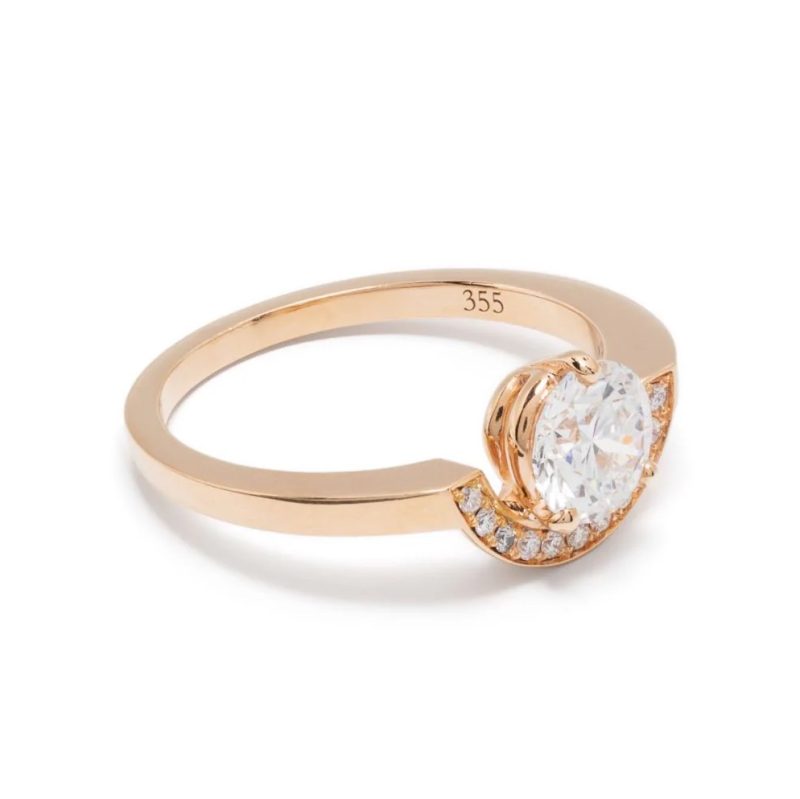 Ring Intrépide petit arc 1ct pavée - 18k yellow gold lab grown diamond Loyale Paris 1