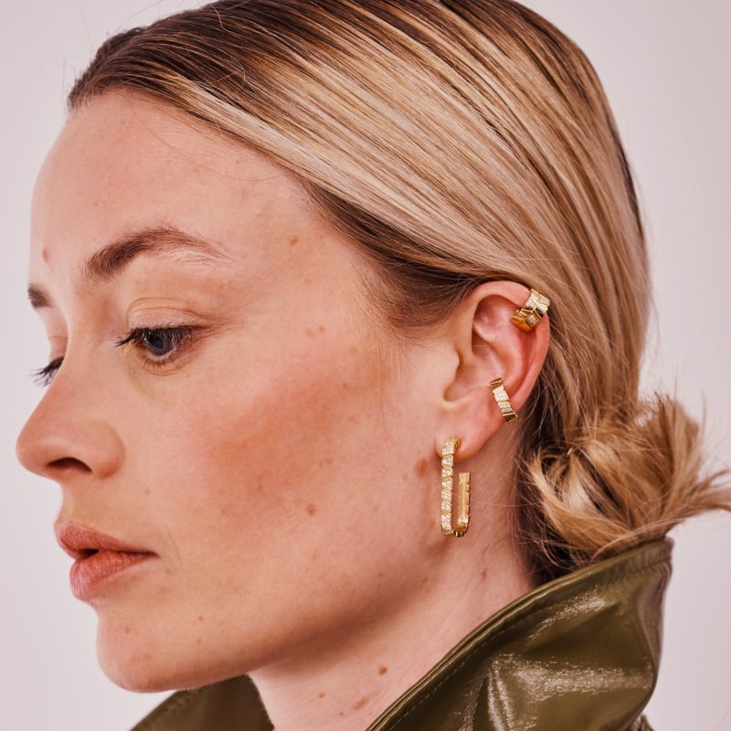 Earcuff Ride & Love semi-pavée Small - 18k recycled yellow gold lab grown diamonds loyale paris fine jewelry 3