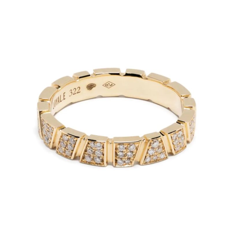 Ring Ride & Love pavée - 18k recycled yellow gold lab grown diamonds loyale paris fine jewelry 1