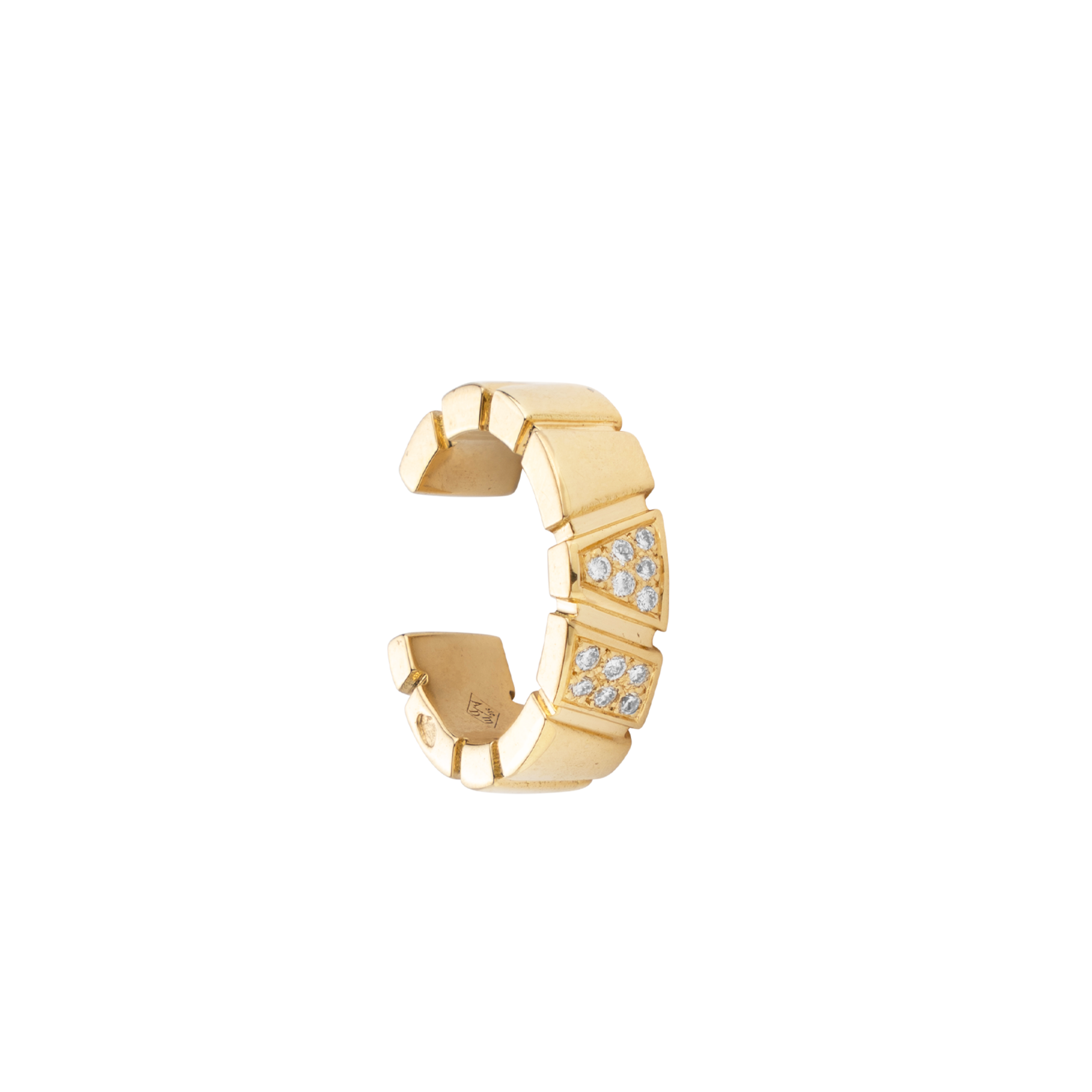 Earcuff Ride & Love semi-pavée Small - 18k recycled yellow gold lab grown diamonds loyale paris fine jewelry 1