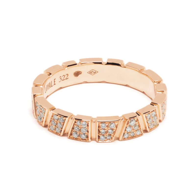 Ring Ride & Love pavée - 18k recycled rose gold lab grown diamonds loyale paris fine jewelry 1