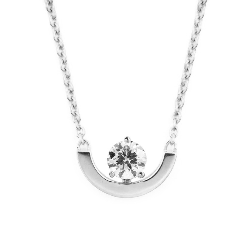 Necklace Intrépide Petit Arc 0.5ct - 18K white gold lab grown diamond Loyale Paris 1