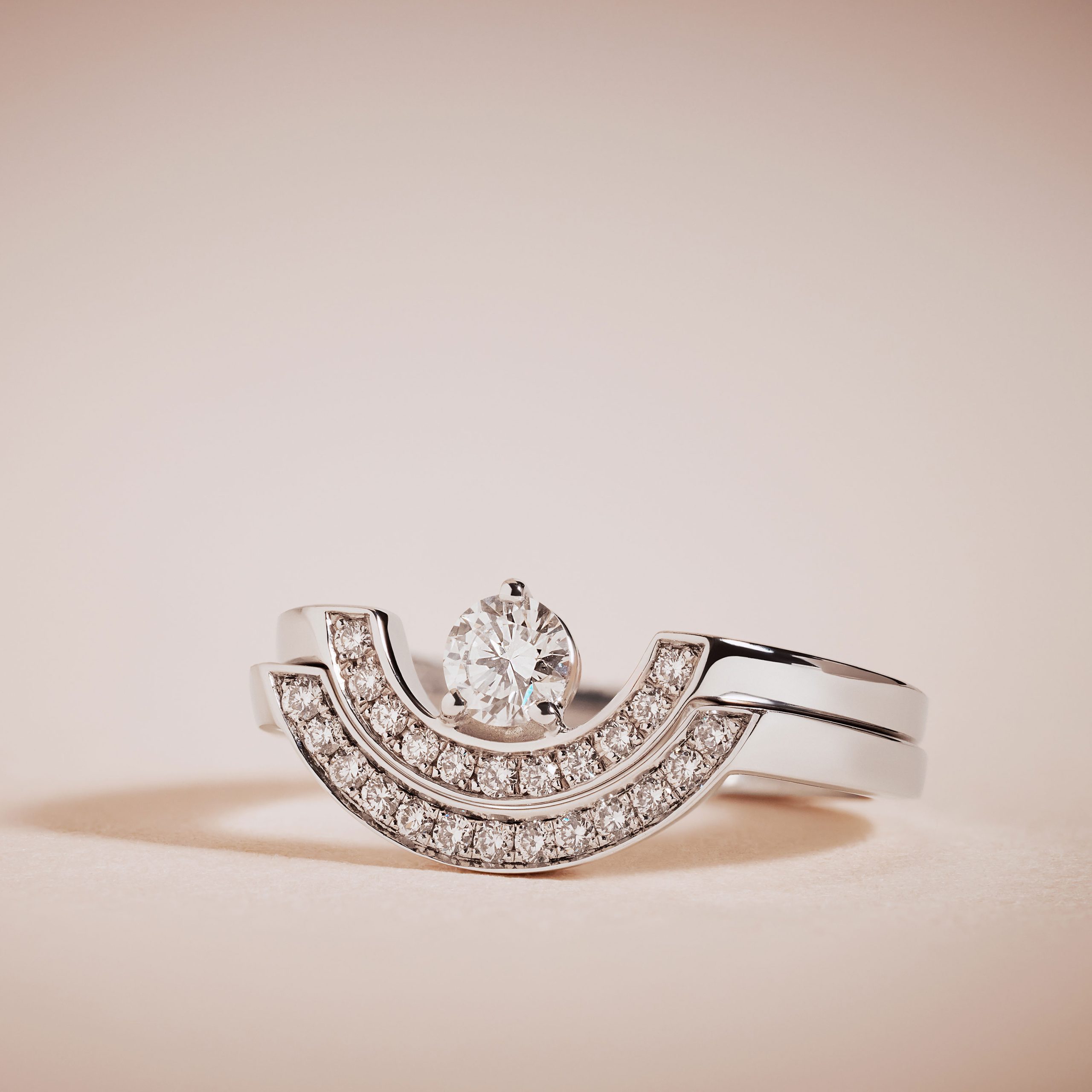 bagues joaillerie or blanc diamant de synthèse stack intrepide